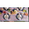imageDII Spanish Tile Print Collection Vinyl MultiUse Flannel Backed Tablecloth Rectangle 60x84 Spanish TileRed  White   Blue Check