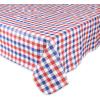 imageDII Spanish Tile Print Collection Vinyl MultiUse Flannel Backed Tablecloth Rectangle 60x84 Spanish TileRed  White   Blue Check