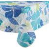 imageDII Spanish Tile Print Collection Vinyl MultiUse Flannel Backed Tablecloth Rectangle 60x84 Spanish TileTropical Bahama
