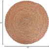 imageDII Tabletop Collection Variegated Round Placemat Round 15quot Diameter Blue 6 PieceBraided Red