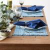 imageDII Variegated Tabletop Collection Placemat Set3x19 Tango Red 6 PieceLight Blue