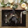 imageDII Velvet Collection Tabletop Napkin Set Cream 4 PieceBlack