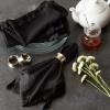 imageDII Velvet Collection Tabletop Napkin Set Cream 4 PieceBlack