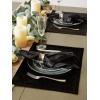 imageDII Velvet Collection Tabletop Napkin Set Cream 4 PieceBlack