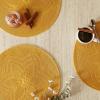 imageDII Woven Collection Round Braided Floral Placemat Set 15quot Stone 6 PieceHoney Gold