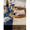 imageDII Woven Collection Round Braided Floral Placemat Set 15quot Stone 6 PieceHoney Gold