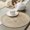 imageDII Woven Collection Round Braided Floral Placemat Set 15quot Stone 6 PieceStone
