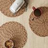 imageDII Woven Kitchen Collection Round Placemat Set 15quot Round Natural Fringe 6 PieceNatural Dahlia