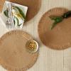 imageDII Woven Kitchen Collection Round Placemat Set 15quot Round Natural Fringe 6 PieceNatural Fringe