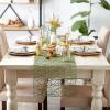 imageDII Woven Paper Tabletop Collection Holiday or Event Dcor Reversible Round Placemat Set 15quot Dia Taupe 6 PieceArtichoke Green