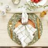 imageDII Woven Paper Tabletop Collection Holiday or Event Dcor Reversible Round Placemat Set 15quot Dia Taupe 6 PieceArtichoke Green