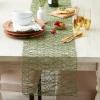 imageDII Woven Paper Tabletop Collection Holiday or Event Dcor Reversible Round Placemat Set 15quot Dia Taupe 6 PieceArtichoke Green