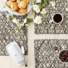 imageDII Woven Paper Tabletop Collection Holiday or Event Dcor Reversible Round Placemat Set 15quot Dia Taupe 6 PieceBlack