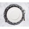 imageDII Woven Paper Tabletop Collection Holiday or Event Dcor Reversible Round Placemat Set 15quot Dia Taupe 6 PieceBlack