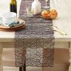 imageDII Woven Paper Tabletop Collection Holiday or Event Dcor Reversible Round Placemat Set 15quot Dia Taupe 6 PieceEggplant