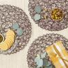 imageDII Woven Paper Tabletop Collection Holiday or Event Dcor Reversible Round Placemat Set 15quot Dia Taupe 6 PieceEggplant