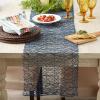 imageDII Woven Paper Tabletop Collection Holiday or Event Dcor Reversible Round Placemat Set 15quot Dia Taupe 6 PieceFrench Blue