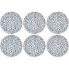 imageDII Woven Paper Tabletop Collection Holiday or Event Dcor Reversible Round Placemat Set 15quot Dia Taupe 6 PieceFrench Blue