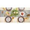 imageDII Woven Paper Tabletop Collection Holiday or Event Dcor Reversible Round Placemat Set 15quot Dia Taupe 6 PieceFrench Blue