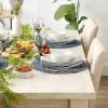 imageDII Woven Paper Tabletop Collection Holiday or Event Dcor Reversible Round Placemat Set 15quot Dia Taupe 6 PieceFrench Blue
