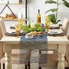 imageDII Woven Paper Tabletop Collection Holiday or Event Dcor Reversible Round Placemat Set 15quot Dia Taupe 6 PieceFrench Blue