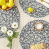 imageDII Woven Paper Tabletop Collection Holiday or Event Dcor Reversible Round Placemat Set 15quot Dia Taupe 6 PieceFrench Blue