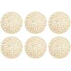 imageDII Woven Paper Tabletop Collection Holiday or Event Dcor Reversible Round Placemat Set 15quot Dia Taupe 6 PieceGold