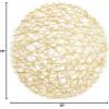 imageDII Woven Paper Tabletop Collection Holiday or Event Dcor Reversible Round Placemat Set 15quot Dia Taupe 6 PieceGold