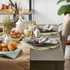 imageDII Woven Paper Tabletop Collection Holiday or Event Dcor Reversible Round Placemat Set 15quot Dia Taupe 6 PieceOffwhite