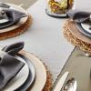 imageDII Woven Paper Tabletop Collection Holiday or Event Dcor Reversible Round Placemat Set 15quot Dia Taupe 6 PieceTaupe