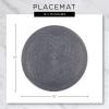 imageDII Woven Placemat Collection Round 1475quot Diameter Storm Blue Fringe 6 PieceAqua Fringe