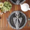 imageDII Woven Placemat Collection Round 1475quot Diameter Storm Blue Fringe 6 PieceBlack Fringe