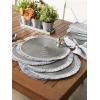 imageDII Woven Placemat Collection Round 1475quot Diameter Storm Blue Fringe 6 PieceGray Fringe
