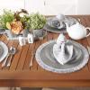 imageDII Woven Placemat Collection Round 1475quot Diameter Storm Blue Fringe 6 PieceGray Fringe