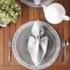 imageDII Woven Placemat Collection Round 1475quot Diameter Storm Blue Fringe 6 PieceGray Fringe