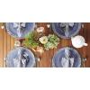 imageDII Woven Placemat Collection Round 1475quot Diameter Storm Blue Fringe 6 PieceNautical Blue Fringe