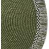 imageDII Woven Placemat Collection Round 1475quot Diameter Storm Blue Fringe 6 PieceSage Fringe