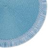 imageDII Woven Placemat Collection Round 1475quot Diameter Storm Blue Fringe 6 PieceStorm Blue Fringe