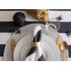 imageDII Woven Placemats Collection Metallic Round Placemat Set 15quot Champagne 4 PiecePlatinum Silver