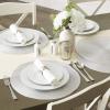 imageDII Woven Placemats Collection Metallic Round Placemat Set 15quot Champagne 4 PiecePlatinum Silver