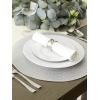 imageDII Woven Placemats Collection Metallic Round Placemat Set 15quot Champagne 4 PieceSilver