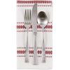 imageDII Zig Dobby Tabletop Collection White Cotton Background with Embellished Stripe Napkin Set Black 6 CountBarn Red