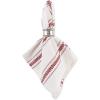 imageDII Zig Dobby Tabletop Collection White Cotton Background with Embellished Stripe Napkin Set Black 6 CountBarn Red