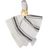 imageDII Zig Dobby Tabletop Collection White Cotton Background with Embellished Stripe Napkin Set Black 6 CountBlack
