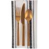 imageDII Zig Dobby Tabletop Collection White Cotton Background with Embellished Stripe Napkin Set Black 6 CountBlack