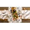 imageDII Zig Dobby Tabletop Collection White Cotton Background with Embellished Stripe Napkin Set Black 6 CountBlack