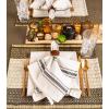 imageDII Zig Dobby Tabletop Collection White Cotton Background with Embellished Stripe Napkin Set Black 6 CountBlack