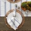 imageDII Zig Dobby Tabletop Collection White Cotton Background with Embellished Stripe Napkin Set Black 6 CountFrench Blue