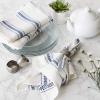 imageDII Zig Dobby Tabletop Collection White Cotton Background with Embellished Stripe Napkin Set Black 6 CountFrench Blue