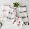 imageDII Zig Dobby Tabletop Collection White Cotton Background with Embellished Stripe Napkin Set Black 6 CountStone